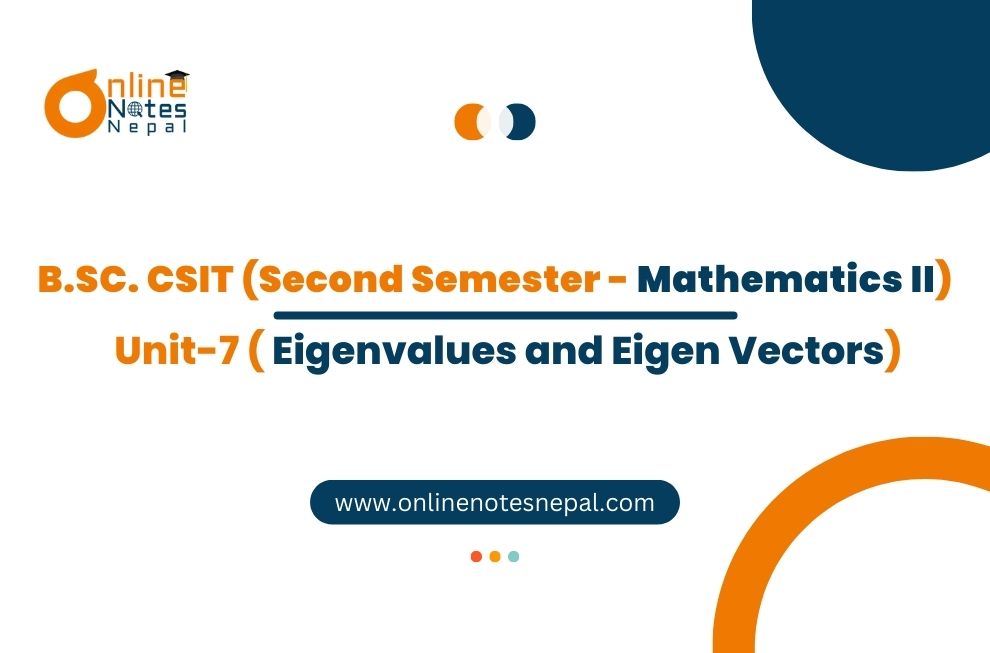 Unit 7: Eigenvalues and Eigen Vectors Photo